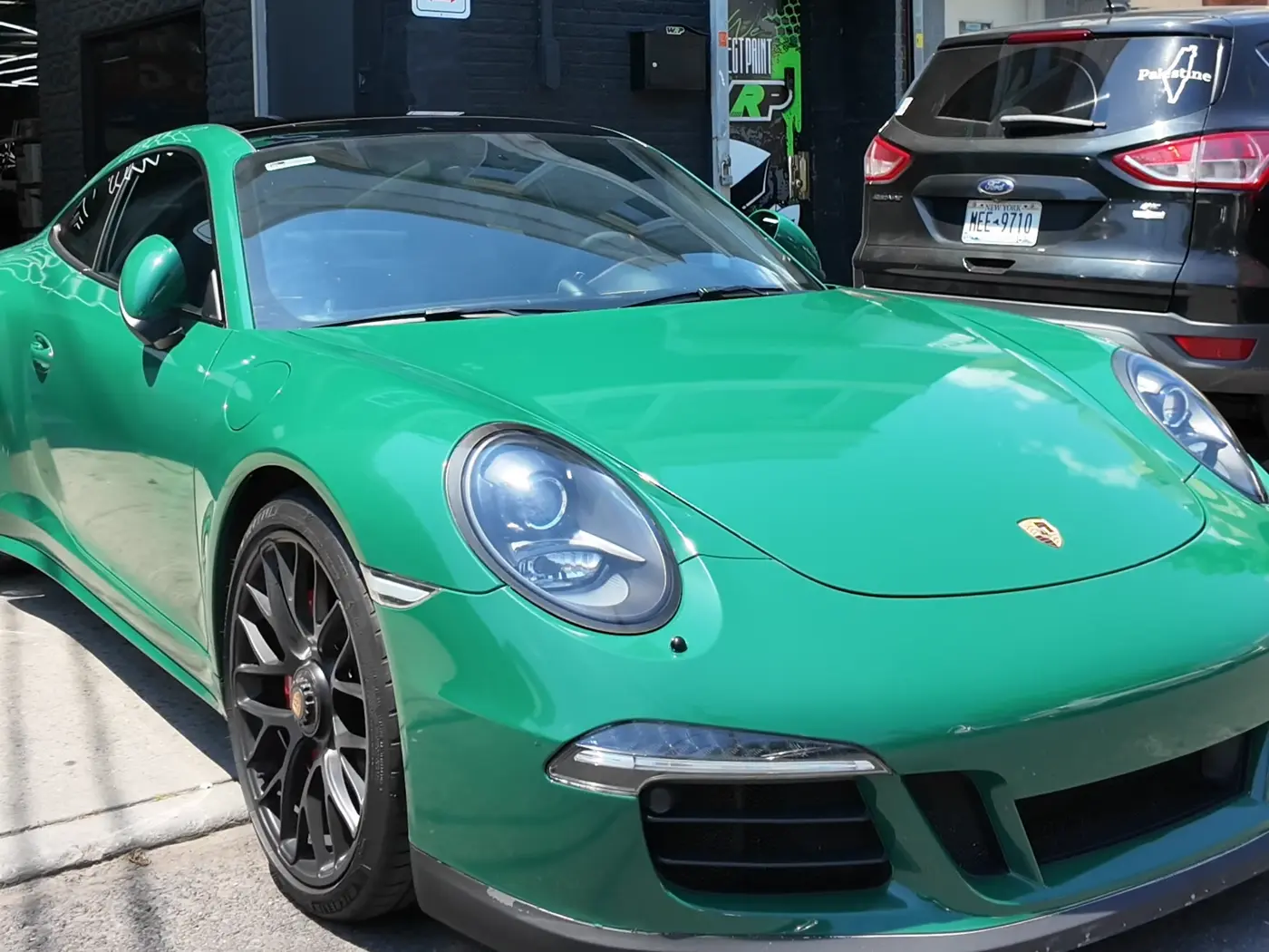 Porsche 911 GTS in racing green after wrap