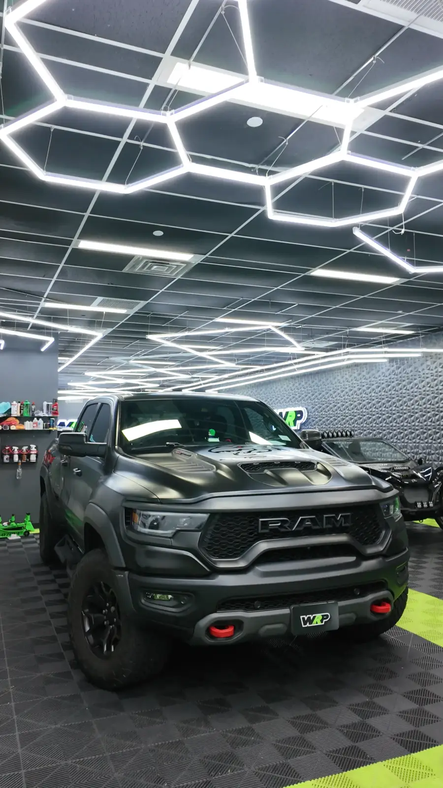 Satin military green RAM TRX wrapped by WRP