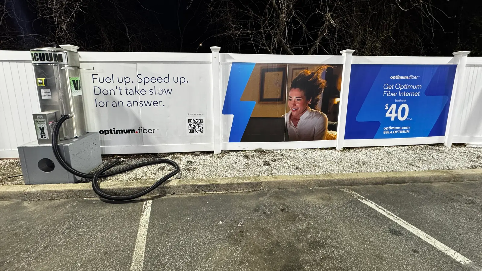 Optimum fiber campaign fence wrap graphics
